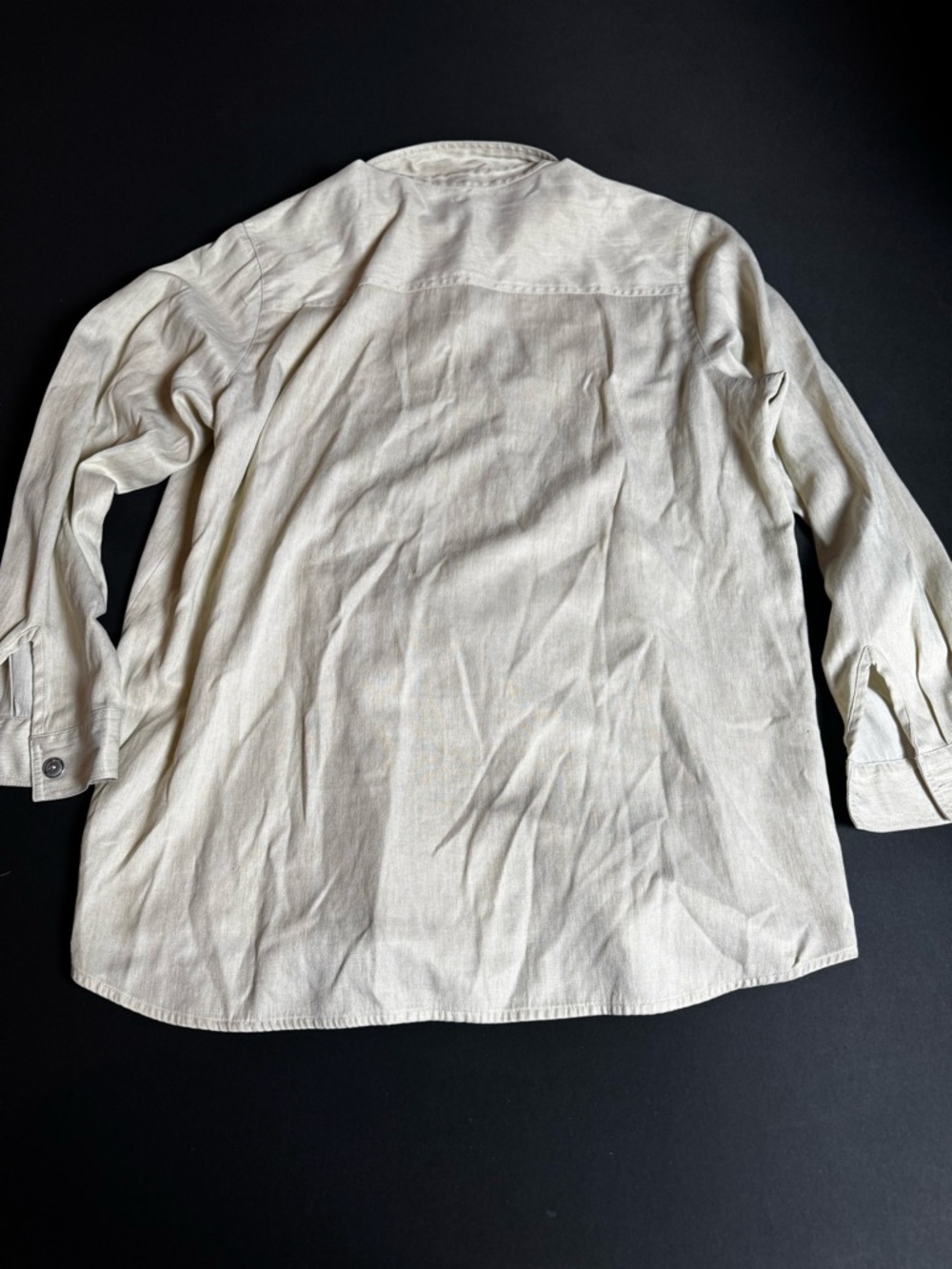 Men's Long-Sleeve Casual Button-Up Shirt in Natural